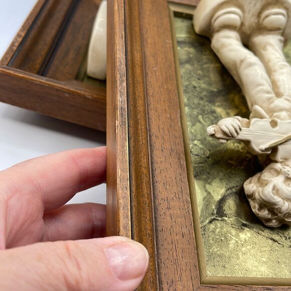 Mid Century shadow box plaster 3D Sculptural Little Musicians.Description! - Picture 12 of 12